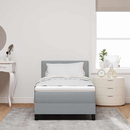 Box spring seng med hovedgærde Lysegrå 100 x 200 cm Stof
