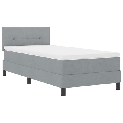 Box spring seng med hovedgærde Lysegrå 100 x 200 cm Stof