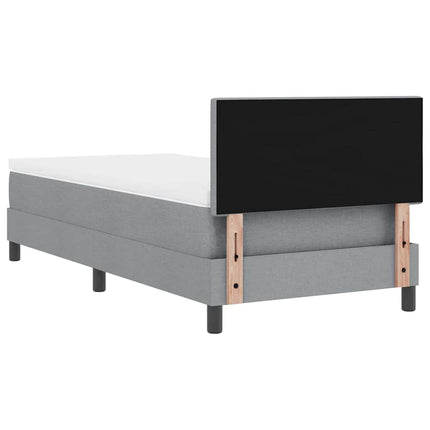 Box spring seng med hovedgærde Lysegrå 100 x 200 cm Stof