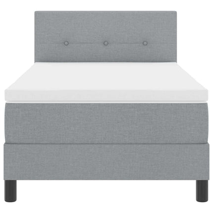 Box spring seng med hovedgærde Lysegrå 100 x 200 cm Stof