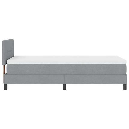 Box spring seng med hovedgærde Lysegrå 100 x 200 cm Stof