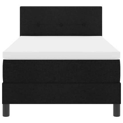 Box spring seng med hovedgærde Sort 100 x 200 cm Stof