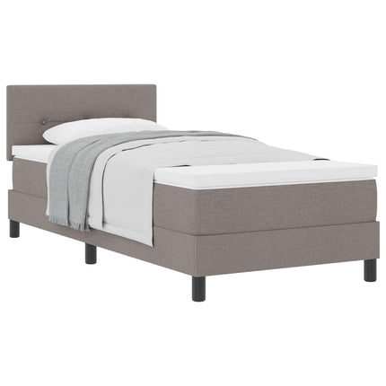 Box spring seng med hovedgærde Gråbrun 100 x 200 cm Stof