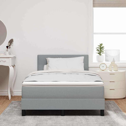 Box spring seng med hovedgærde Lysegrå 120 x 190 cm Stof