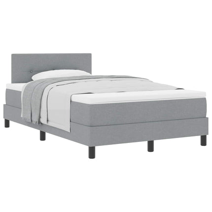 Box spring seng med hovedgærde Lysegrå 120 x 190 cm Stof