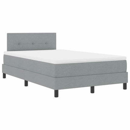 Box spring seng med hovedgærde Lysegrå 120 x 190 cm Stof