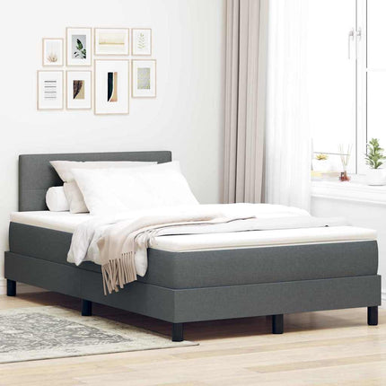 Box spring seng med hovedgærde Mørkegrå 120 x 190 cm Stof