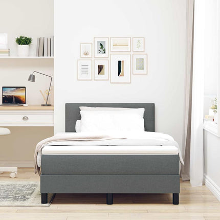 Box spring seng med hovedgærde Mørkegrå 120 x 190 cm Stof