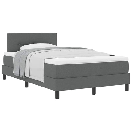 Box spring seng med hovedgærde Mørkegrå 120 x 190 cm Stof
