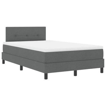 Box spring seng med hovedgærde Mørkegrå 120 x 190 cm Stof