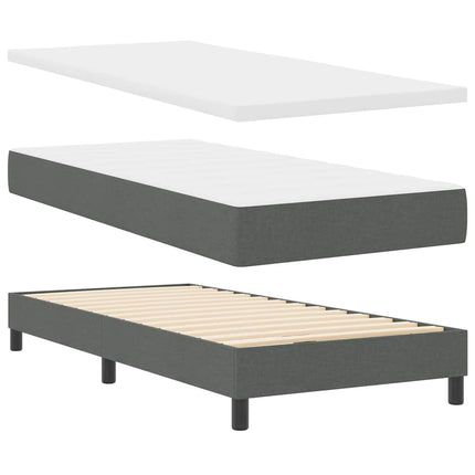 Box spring seng med hovedgærde Mørkegrå 120 x 190 cm Stof