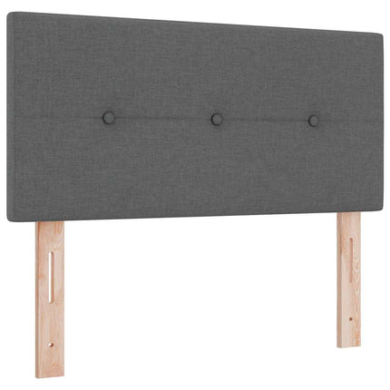 Box spring seng med hovedgærde Mørkegrå 120 x 190 cm Stof