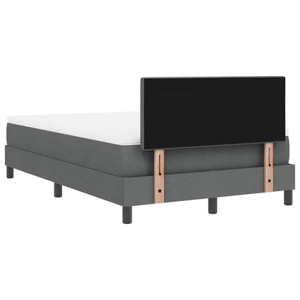 Box spring seng med hovedgærde Mørkegrå 120 x 190 cm Stof