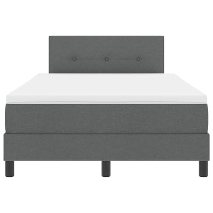 Box spring seng med hovedgærde Mørkegrå 120 x 190 cm Stof