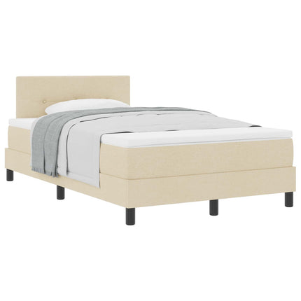 Box spring seng med hovedgærde Creme 120 x 190 cm Stof