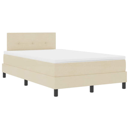 Box spring seng med hovedgærde Creme 120 x 190 cm Stof