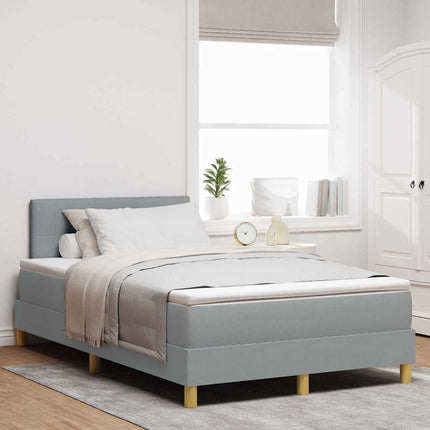 Box spring seng med hovedgærde Lysegrå 120 x 200 cm Stof