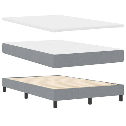 Box spring seng med hovedgærde Lysegrå 120 x 200 cm Stof