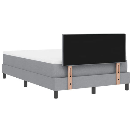 Box spring seng med hovedgærde Lysegrå 120 x 200 cm Stof