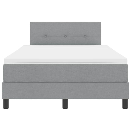 Box spring seng med hovedgærde Lysegrå 120 x 200 cm Stof
