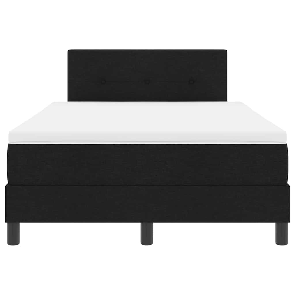 Box spring seng med hovedgærde Sort 120 x 200 cm Stof
