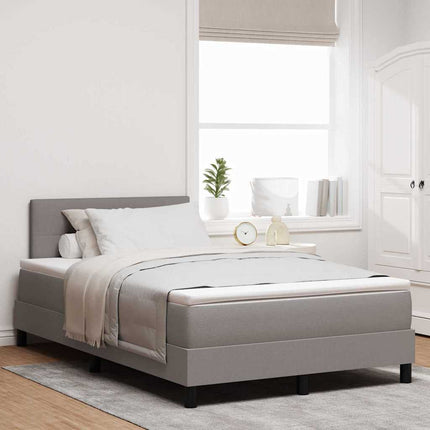 Box spring seng med hovedgærde Gråbrun 120 x 200 cm Stof
