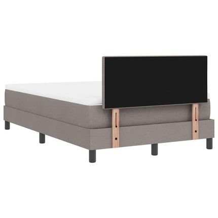 Box spring seng med hovedgærde Gråbrun 120 x 200 cm Stof