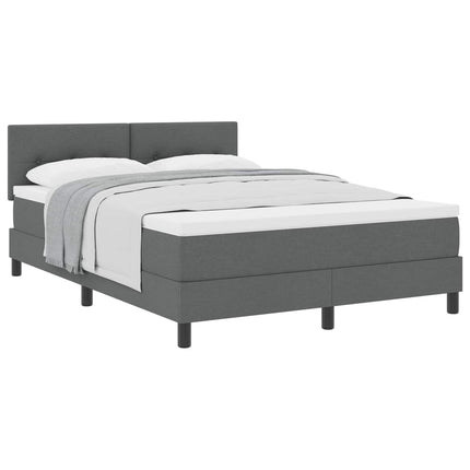 Box spring seng med hovedgærde Mørkegrå 140 x 190 cm Stof