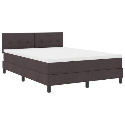 Box spring seng med hovedgærde Mørk Brun 140 x 190 cm Stof