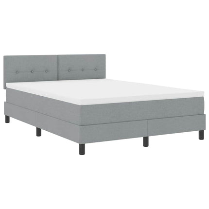 Box spring seng med hovedgærde Lysegrå 140 x 200 cm Stof