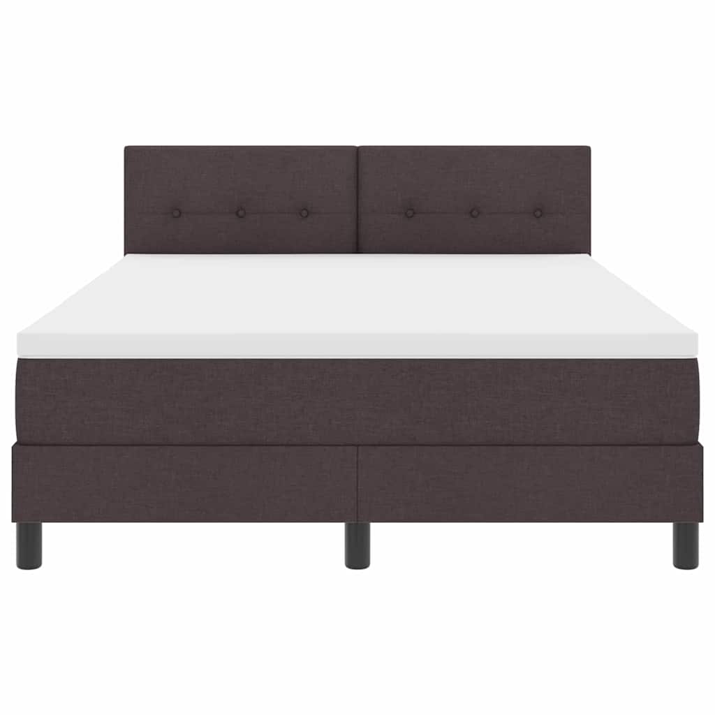 Box spring seng med hovedgærde Mørk Brun 140 x 200 cm Stof