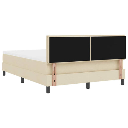 Box spring seng med hovedgærde Creme 140 x 200 cm Stof