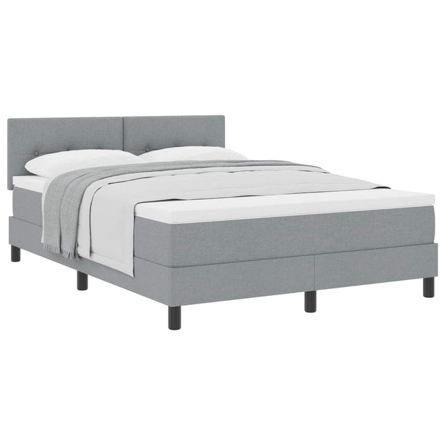 Box spring seng med hovedgærde Lysegrå 160 x 200 cm Stof