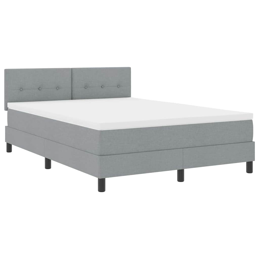 Box spring seng med hovedgærde Lysegrå 160 x 200 cm Stof