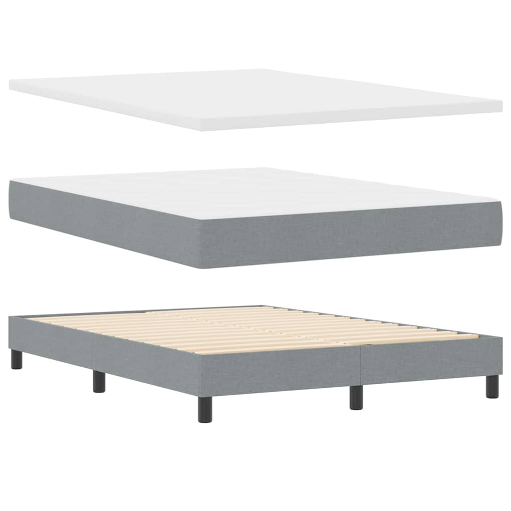 Box spring seng med hovedgærde Lysegrå 160 x 200 cm Stof