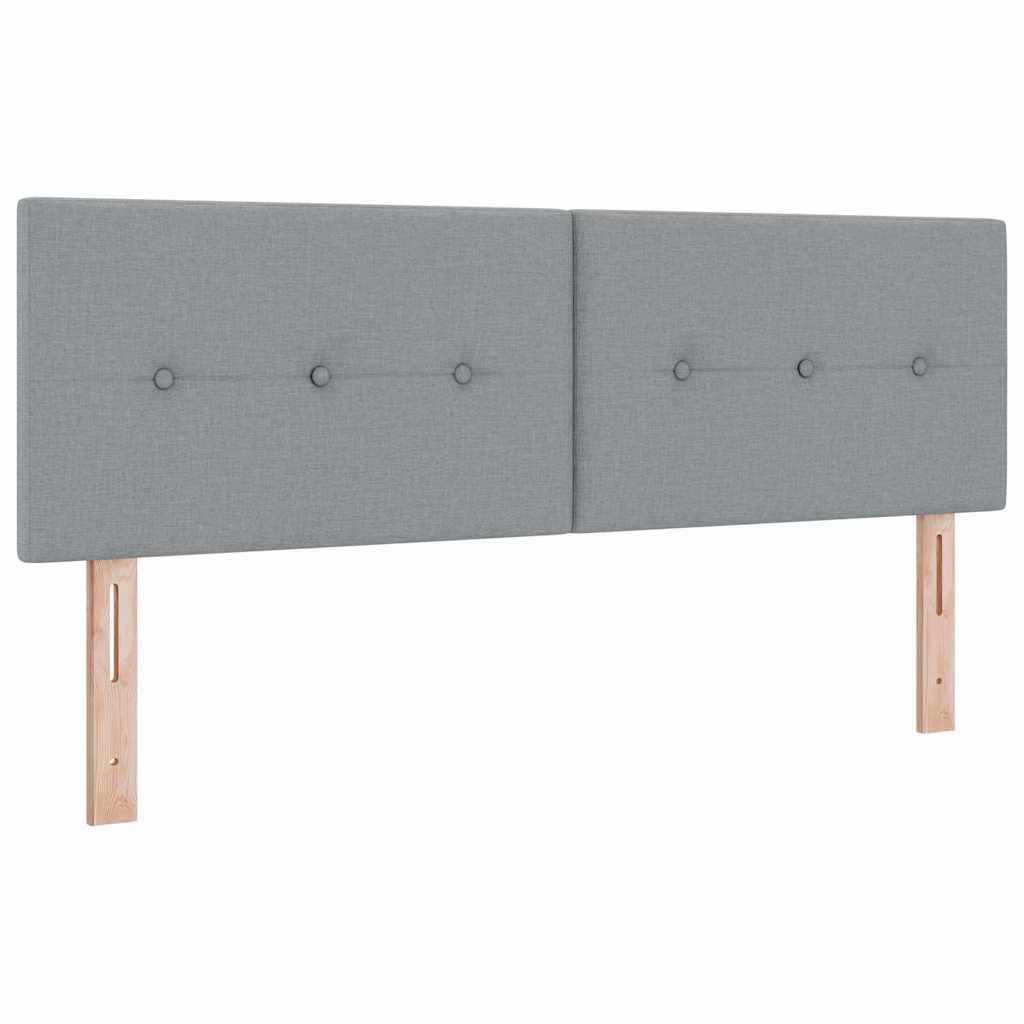 Box spring seng med hovedgærde Lysegrå 160 x 200 cm Stof