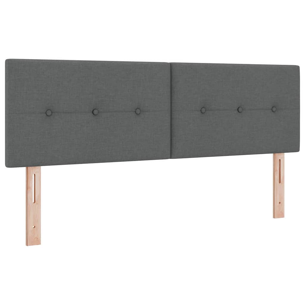 Box spring seng med hovedgærde Mørkegrå 160 x 200 cm Stof