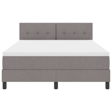 Box spring seng med hovedgærde Gråbrun 160 x 200 cm Stof