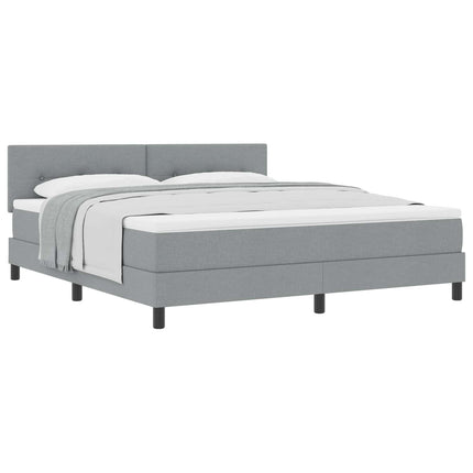 Box spring seng med hovedgærde Lysegrå 180 x 200 cm Stof
