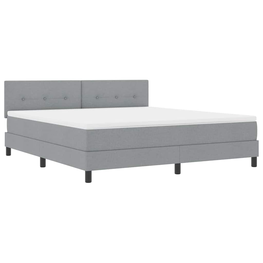 Box spring seng med hovedgærde Lysegrå 180 x 200 cm Stof
