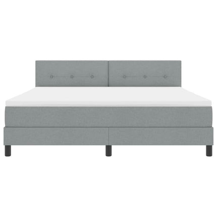Box spring seng med hovedgærde Lysegrå 180 x 200 cm Stof