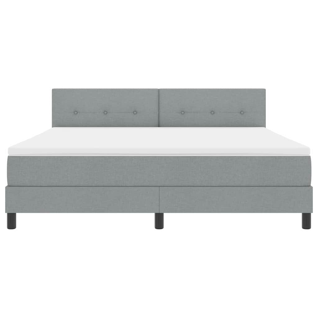 Box spring seng med hovedgærde Lysegrå 180 x 200 cm Stof