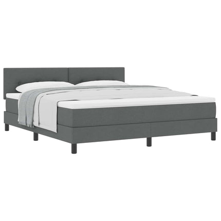 Box spring seng med hovedgærde Mørkegrå 180 x 200 cm Stof