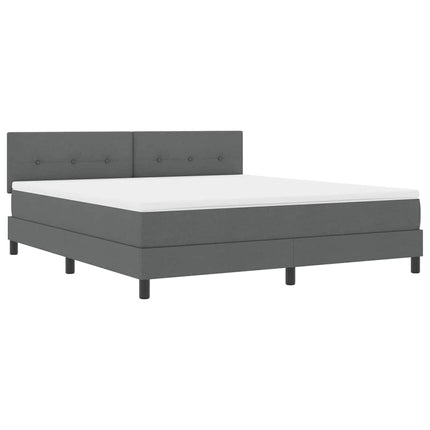 Box spring seng med hovedgærde Mørkegrå 180 x 200 cm Stof