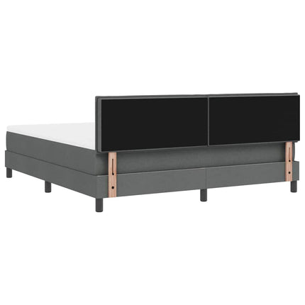 Box spring seng med hovedgærde Mørkegrå 180 x 200 cm Stof