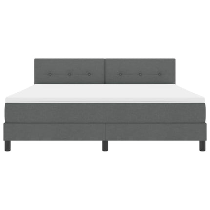 Box spring seng med hovedgærde Mørkegrå 180 x 200 cm Stof