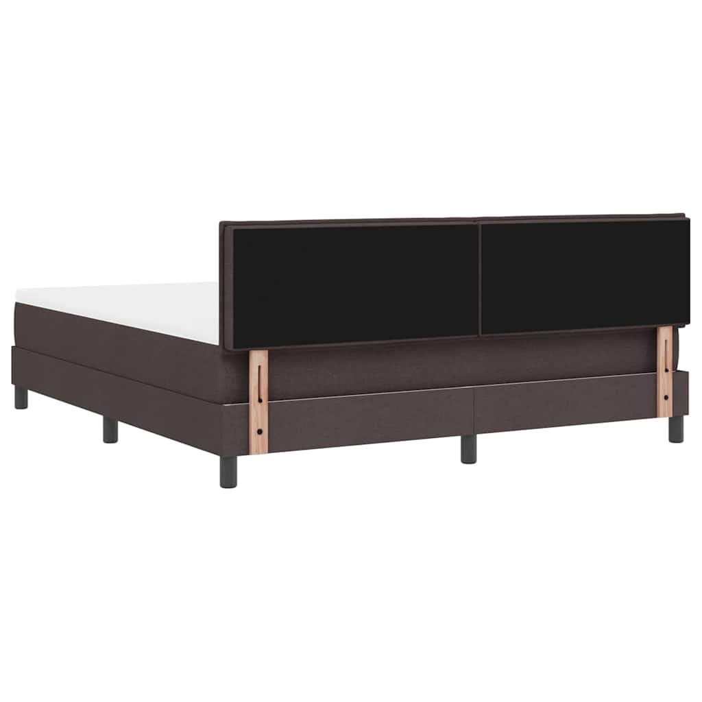 Box spring seng med hovedgærde Mørk Brun 180 x 200 cm Stof