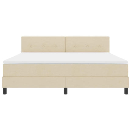 Box spring seng med hovedgærde Creme 180 x 200 cm Stof