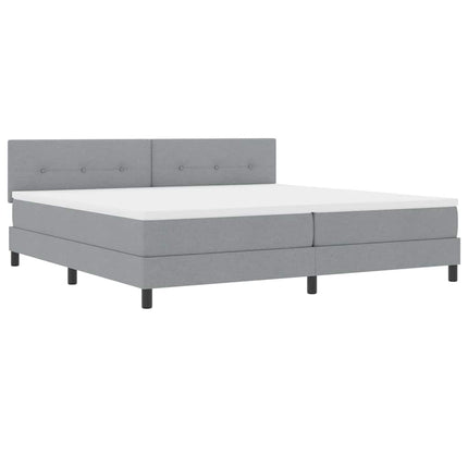 Box spring seng med hovedgærde Lysegrå 200 x 200 cm Stof