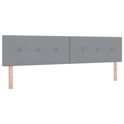 Box spring seng med hovedgærde Lysegrå 200 x 200 cm Stof